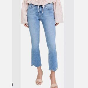PAIGE Colette cropped flared high-rise stretch-denim jeans blue 25